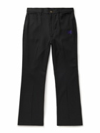 Needles - Bootcut Logo-Embroidered Twill Trousers - Black