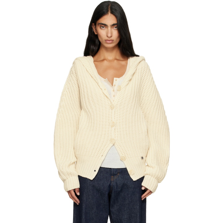 Photo: Stella McCartney Beige Chunky Ribbed Hooded Cardigan