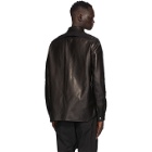 Rick Owens Black Leather Outer Shirt Jacket