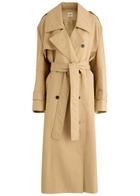 Khaite Mazlow Cotton-blend Trench Coat Beige