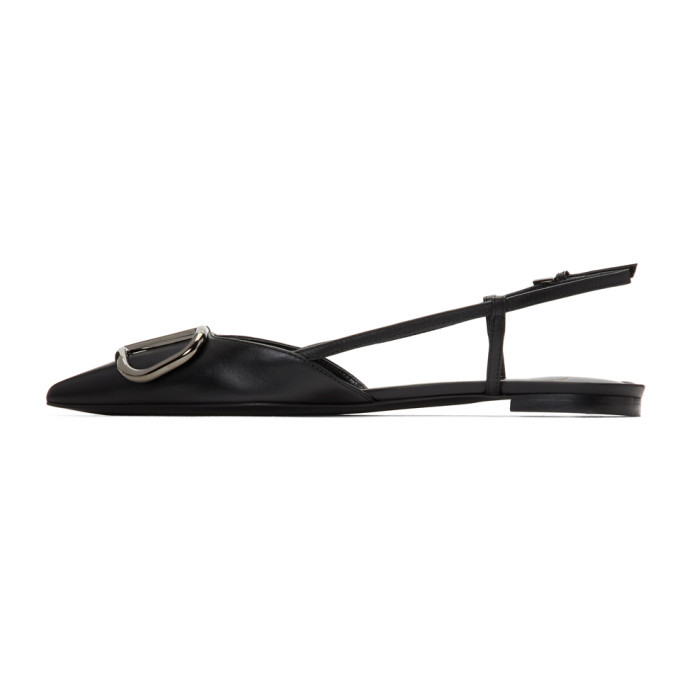 Valentino Garavani Vlogo Signature Calfskin Slingback Ballet Flat in Black