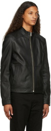 Hugo Black Leather Lokis Jacket