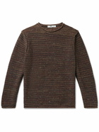 Inis Meáin - Striped Donegal Merino Wool and Cashmere-Blend Sweater - Brown