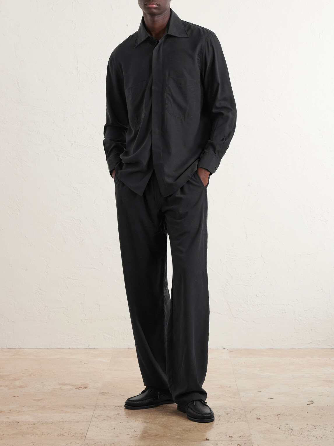 Saman Amel - Silk Overshirt - Black