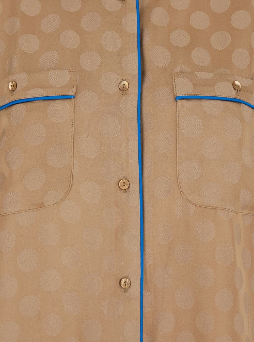 Merci Brown Jacket With Contrasting Trim And All-over Polka Dot Motif In Viscose Blend Woman