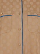 Merci Brown Jacket With Contrasting Trim And All-over Polka Dot Motif In Viscose Blend Woman