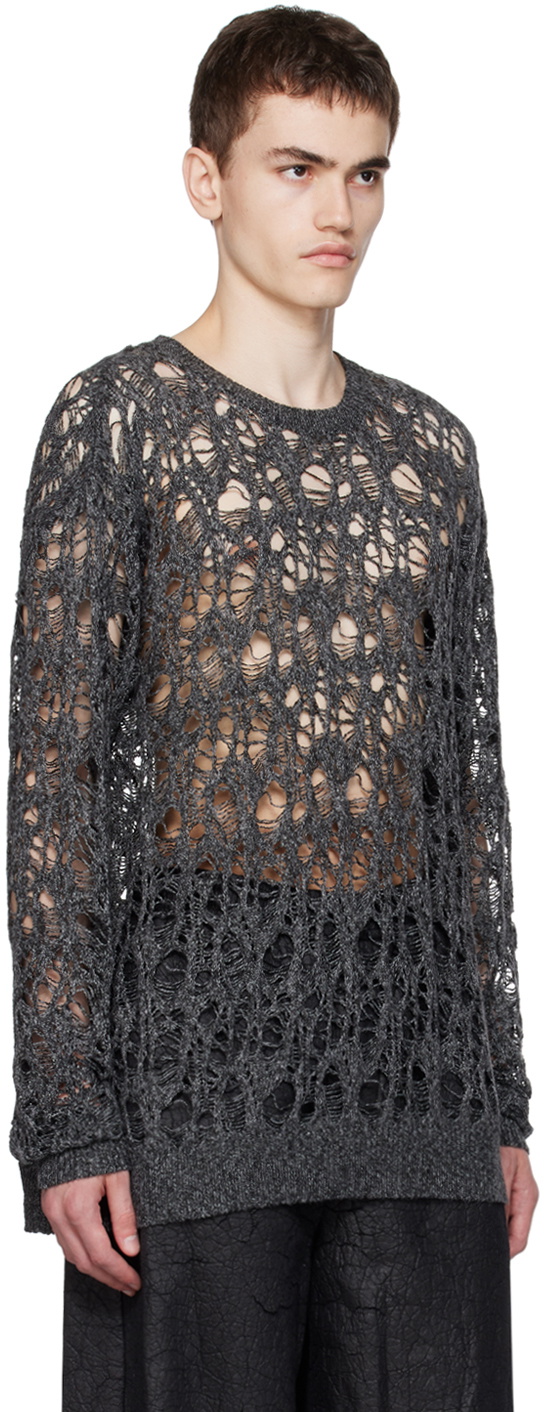 TAAKK Gray Perforated Sweater