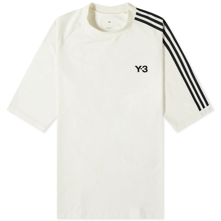 Photo: Y-3 3 Stripe T-Shirt in Off White/Black