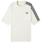 Y-3 3 Stripe T-Shirt in Off White/Black