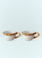 Les-Ottomans Set Of Two Bamboo Cappuccino Cups