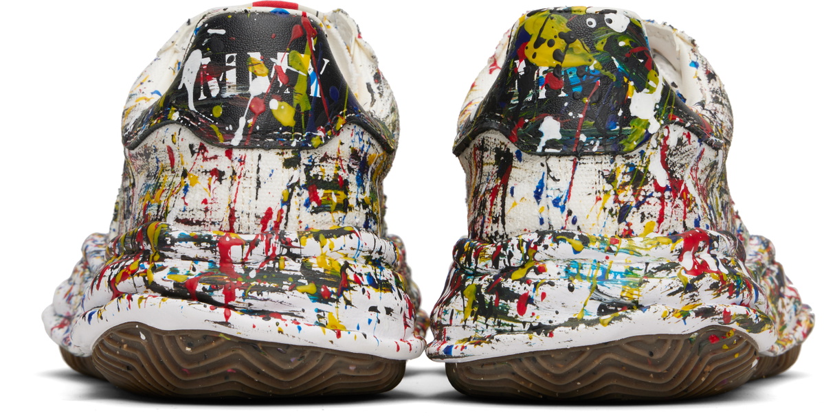 Maison MIHARA YASUHIRO White 'Blakey' OG Sole Sputtering Paint Canvas Sneakers