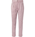 Officine Generale - Light-Pink Tapered Cotton and Linen-Blend Trousers - Pink