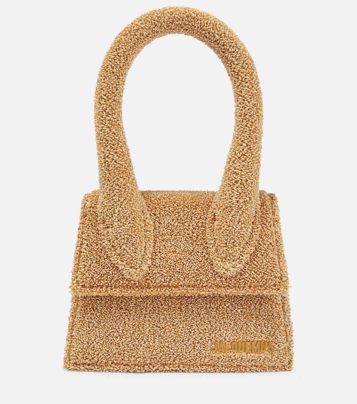 Jacquemus Le Chiquito Moyen Linen Top Handle Bag in White