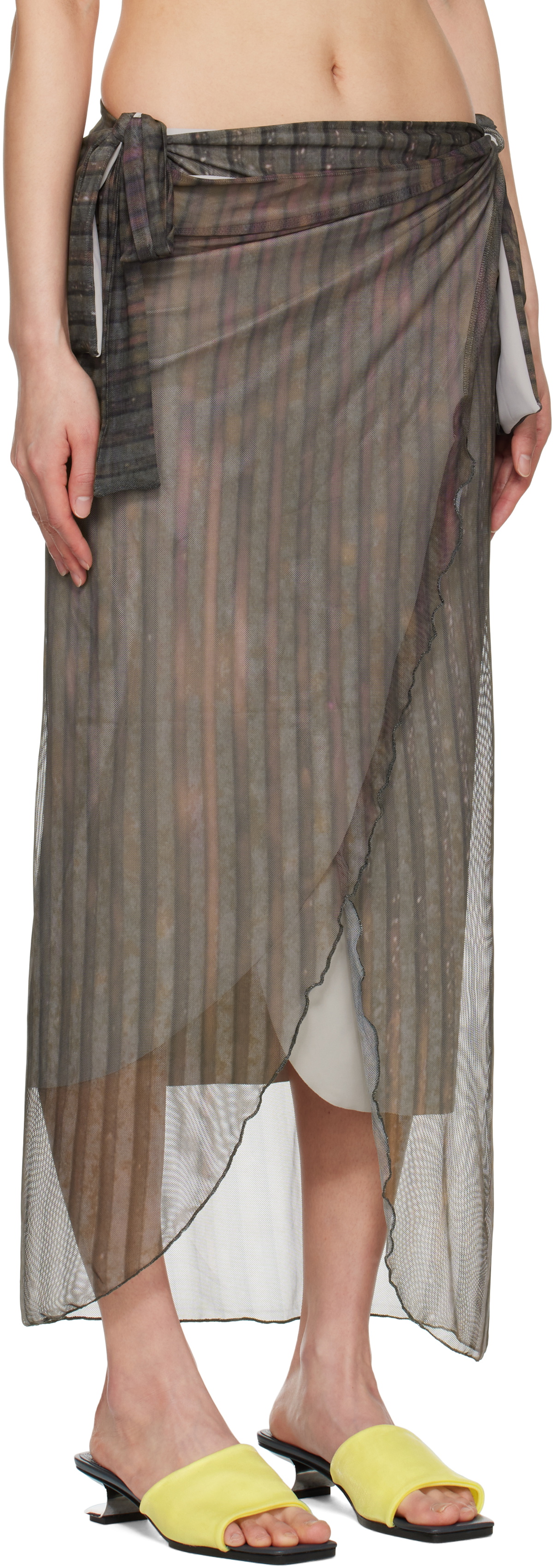 Serapis Multicolor Aub Stripes Malong Maxi Skirt