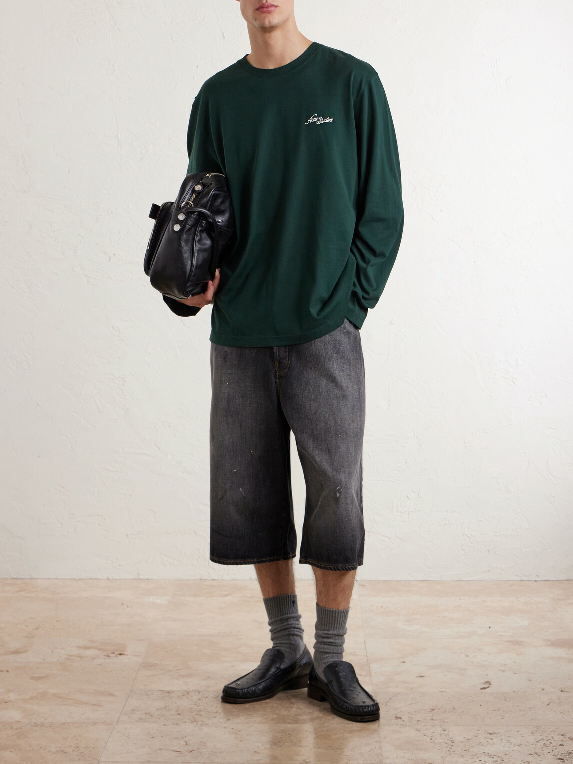 Acne Studios - Cotton Denim Shorts - Gray