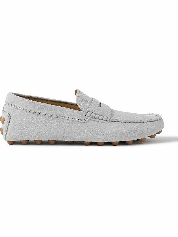 Photo: Tod's - Gommino Suede Driving Shoes - Gray