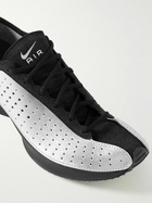 Nike - Air Superfly Suede and Perforated Metallic Leather Sneakers - Silver