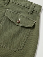 Corridor - Bedford Straight-Leg Ribbed Cotton Shorts - Green