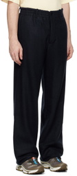 DOCUMENT Navy Heavy Wool Easy Jersey Trousers