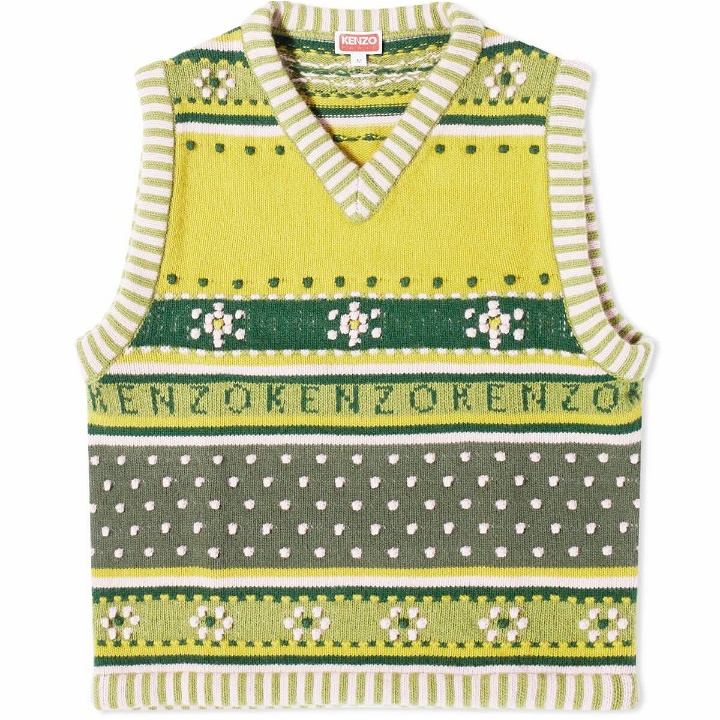 Photo: Kenzo Women's Fairisle Knitted Vest in Green
