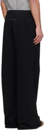 MM6 Maison Margiela Black Embroidered Logo Sweatpants