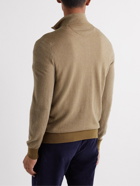 Loro Piana - Roadster Striped Cashmere Half-Zip Sweater - Brown