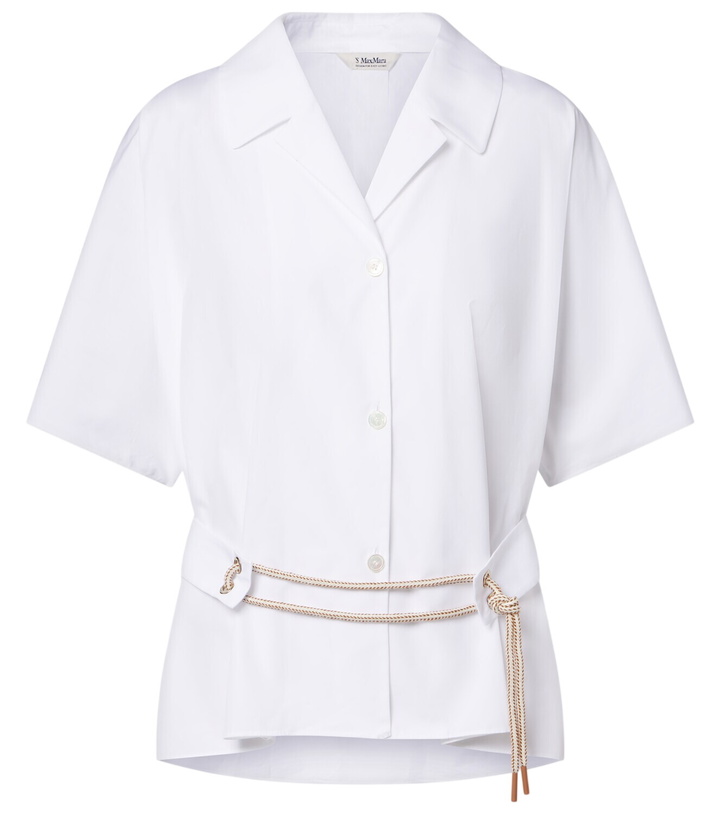 Photo: 'S Max Mara Carisma belted cotton poplin shirt