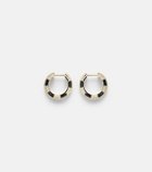Yvonne Léon Mini 9kt gold earrings with diamonds and onyx