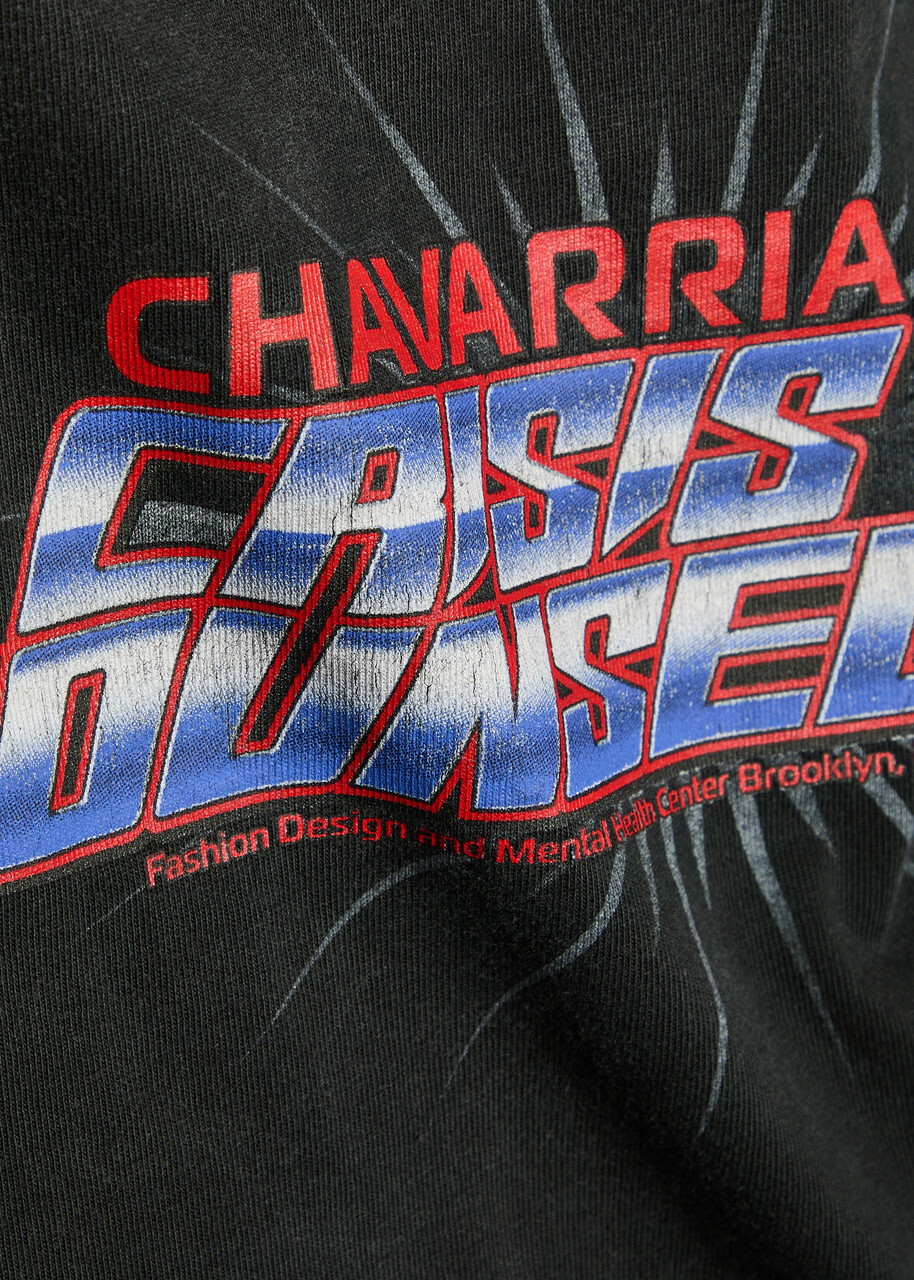 Willy Chavarria Crisis Counselling Printed Cotton T-shirt Black