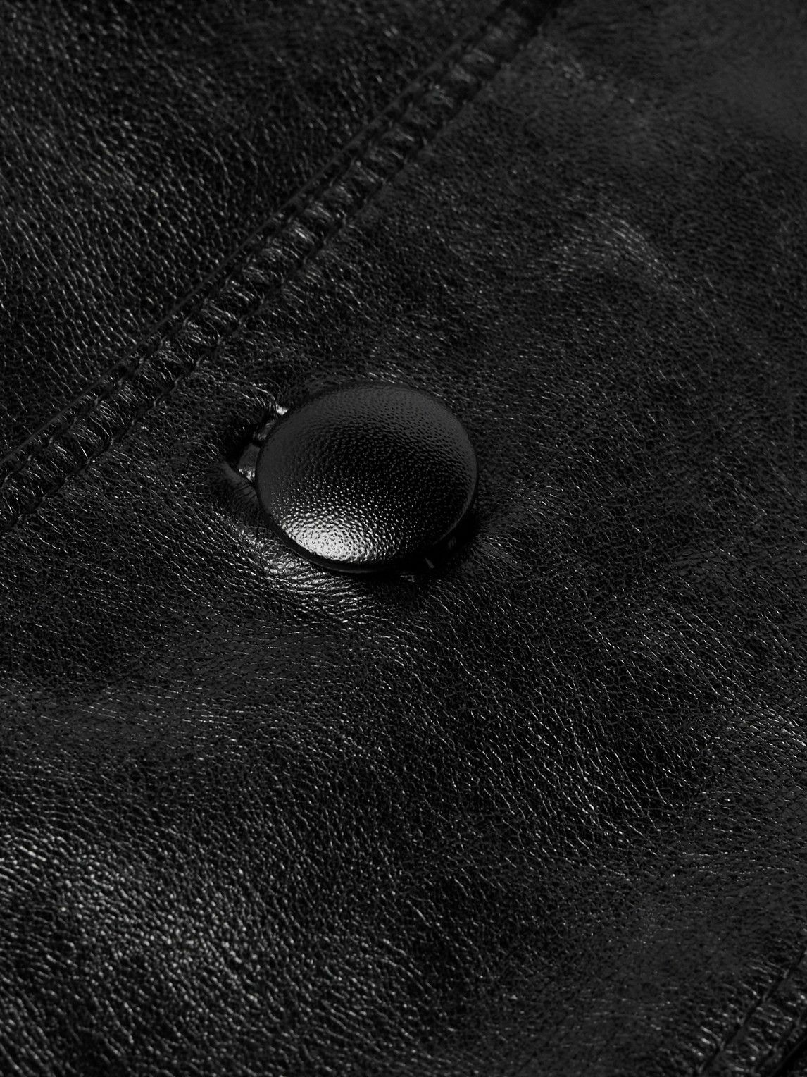 CELINE - Waxed-Leather Jacket - Black