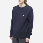 Maison Kitsuné Men's Baby Fox Patch Cosy Crew Knit in Navy