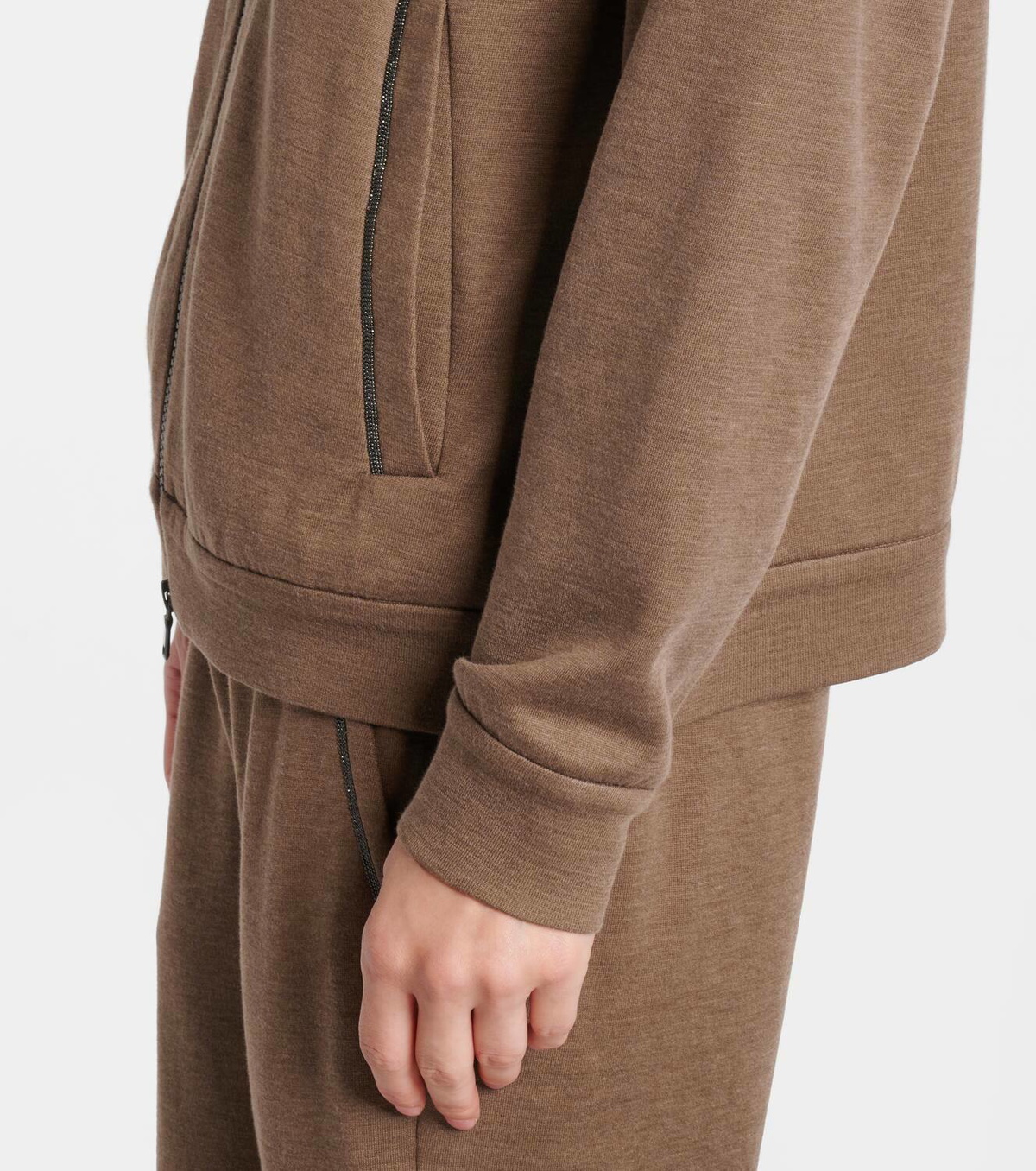 Brunello Cucinelli Cotton and silk zip-up hoodie