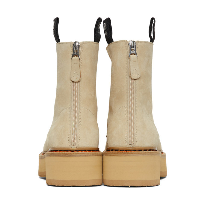 R13 Tan Suede Single Stack Boots R13