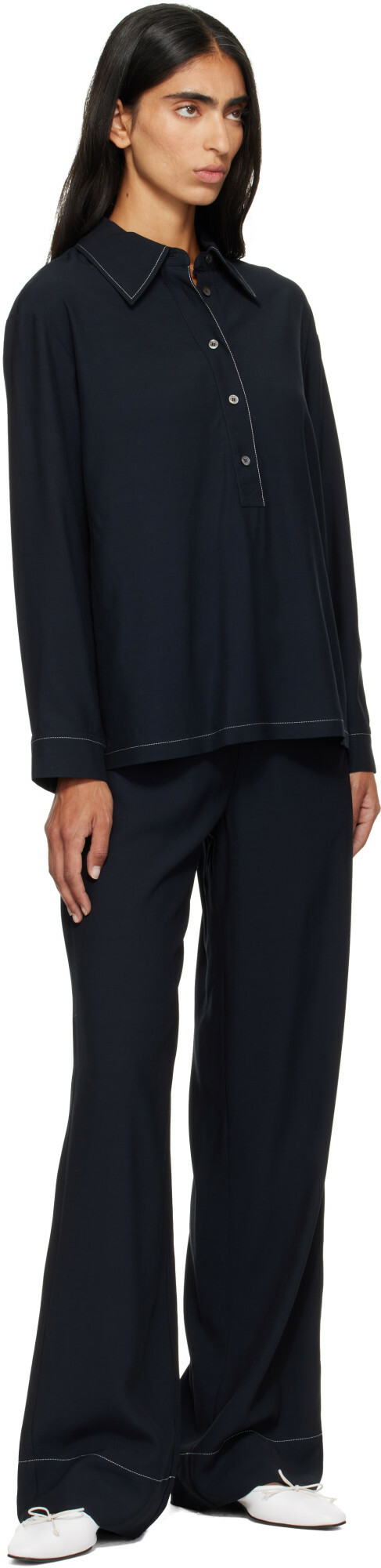 A.P.C. Navy Beauvoir Blouse