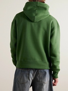 AMI PARIS - Logo-Embroidered Cotton-Blend Jersey Hoodie - Green