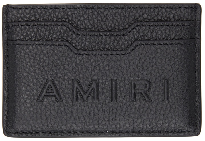 Photo: AMIRI Black Pebbled Logo Card Holder