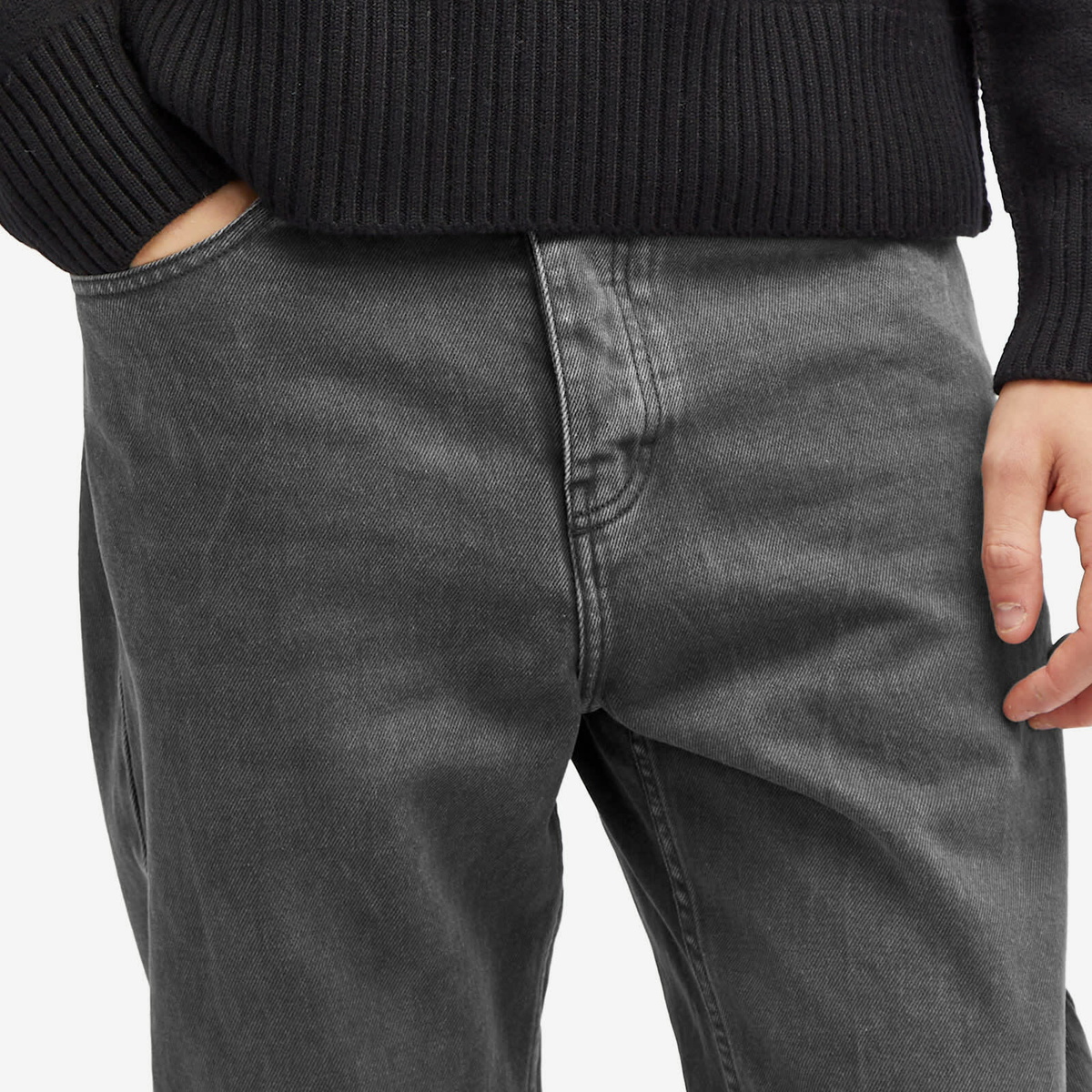 AMI Paris Men's Tapered Fit Denim Jeans in Black AMI