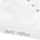 Saint Laurent Men's Malibu Mid Signature Sneakers in White