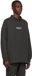 Essentials Black Relaxed Mock Neck Sweatshirt