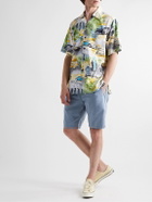 Go Barefoot - Convertible-Collar Printed Cotton-Blend Shirt - Green