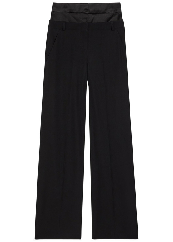 Photo: Erdem Layered-effect Wide-leg Wool Trousers Black