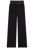 Erdem Layered-effect Wide-leg Wool Trousers Black