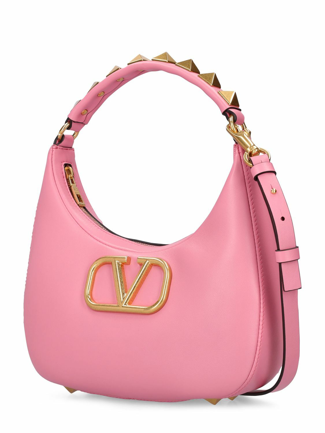 【VALENTINO】 STUD SIGN SMOOTH LEATHER HOBO BAG VALENTINO STUD SIGN HOBO BAG