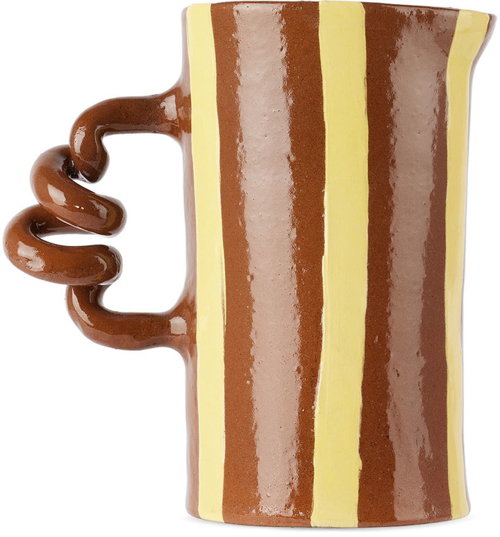 Photo: Harlie Brown Studio Brown & Yellow Stripe Delights Wiggle Jug