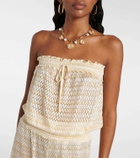 Melissa Odabash Viv knitted strapless lamé jumpsuit
