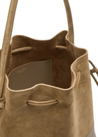 Mansur Gavriel Leather and Suede Drawstring Bucket bag - Camel - One Size