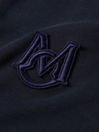 Moncler - Logo-Appliquéd Cotton-Jersey Zip-Up Hoodie - Blue