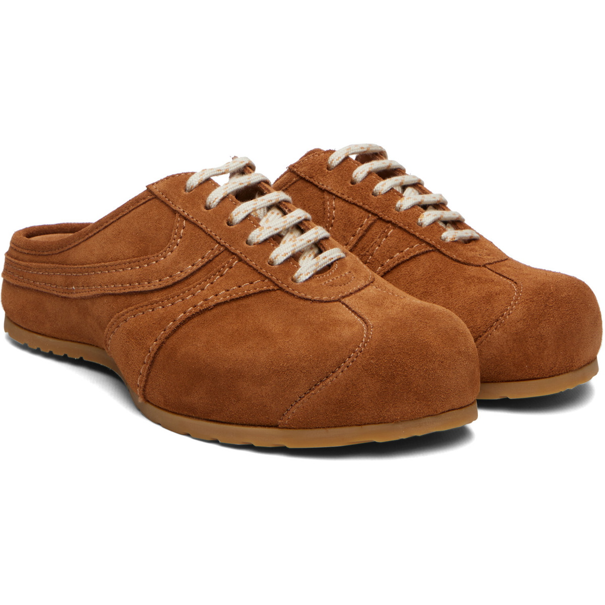 Dries Van Noten Tan Suede Mule Loafers
