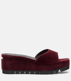Stella McCartney Sneak Elyse velvet wedge mules