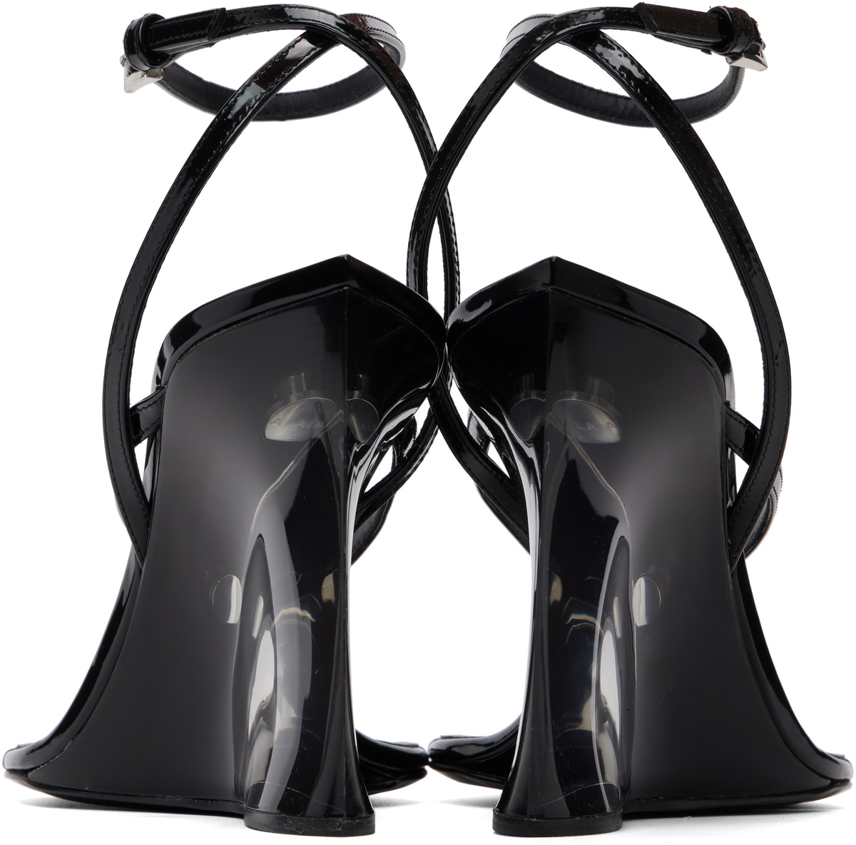 ALAÏA Black Invisible Thong Heeled Sandals